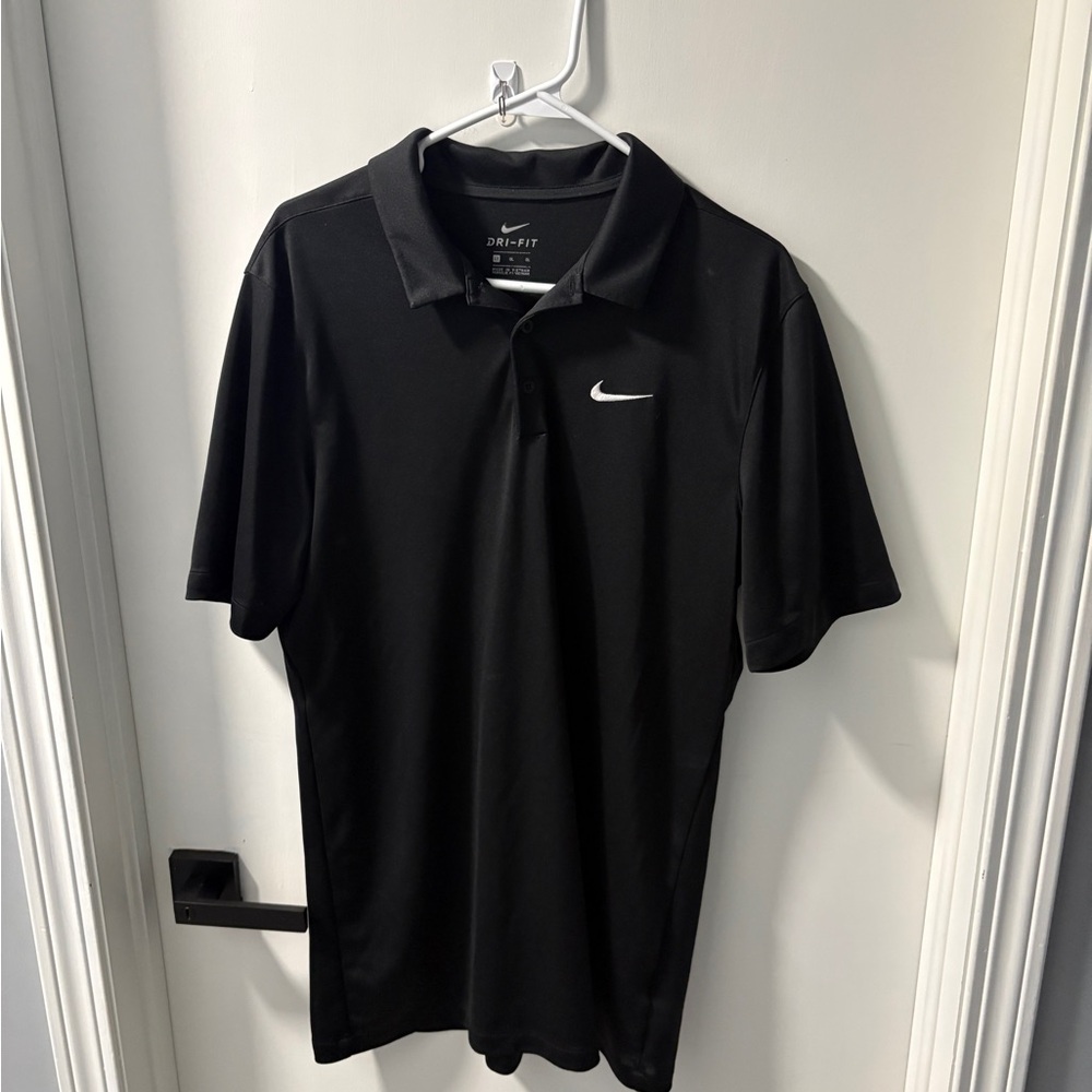 Nike Black Polo with White Swoosh